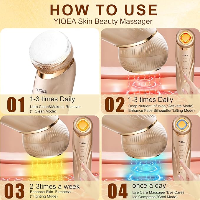 Microcurrent Facial Device, Skin Tightening Face Machine Treatment of Facial Wrinkles and mild to Moderate inflammatory