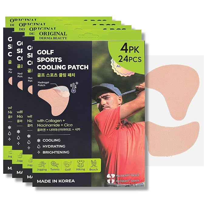 Sun Patch, Under Eye UV Protection for Golf, Hiking, Driving, Outdoor Sports | Cooling Sunblock Patches, Scar & Sun Damage Protection (Unisex 4PK (Beige))