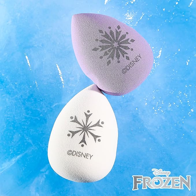 Disney Frozen 7PC Premium Makeup Brush & Blender Set, All-over, Highlighter, Concealer, and Eyeshadow Brush, 2 Beauty Blender Sponges for women and girls by Belle Maison
