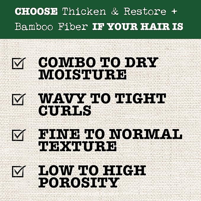 Maui Moisture Thicken & Restore + Bamboo Fibers Strengthening Conditioner to Soften Transitioning or Natural Hair & Renew Brittle Hair, Vegan, Silicone & Paraben-Free, 13 fl oz (Pack of 2)
