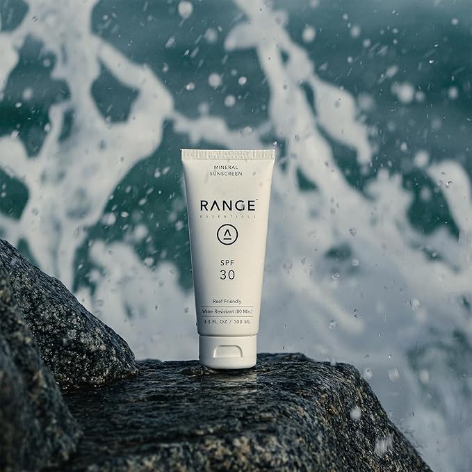 Unscented Mineral Sunscreen Lotion SPF 30, Reef-Safe, Travel Size, Fragrance-Free, Zinc Oxide, Broad Spectrum, Water-Resistant 80 Minutes, UVA UVB Protection, Face Body, 3.3oz (100mL)