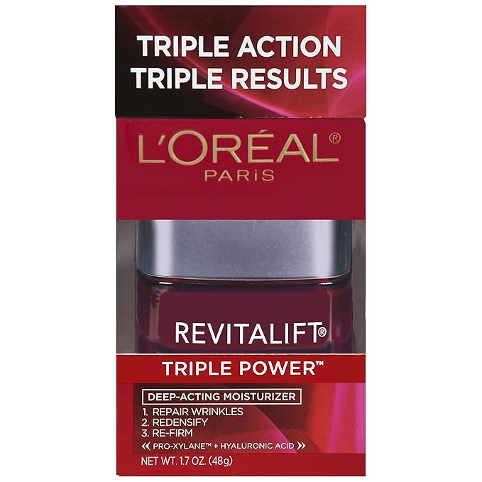 L'Oreal Paris RevitaLift Triple Power Deep-Acting Moisturizer for All Skin Types, 1.7 Ounce