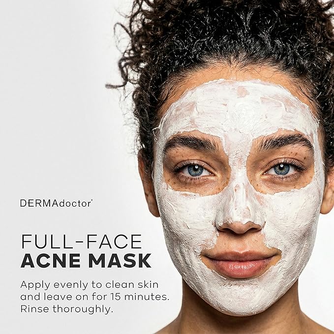 DERMAdoctor Ain’t Misbehavin’ 10% Sulfur Acne Mask, Oil-Absorbing Facial Treatment, 2.3 fl oz