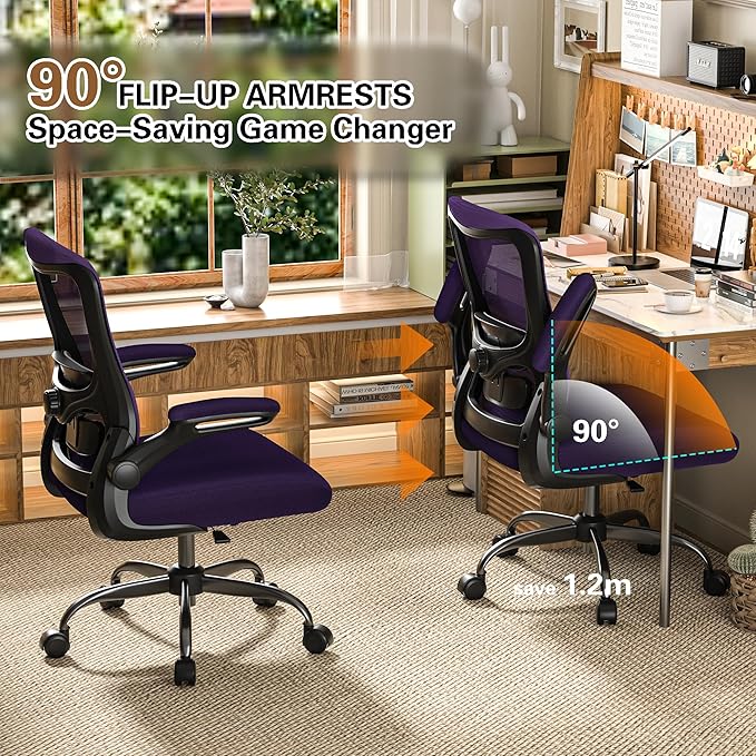 Ergonomic Office Chair - High Back Desk Chair with Adjustable Lumbar Support, Breathable Mesh Back, 330LBS Capacity, Easy Assembly, for Home Office Executive Computer Task