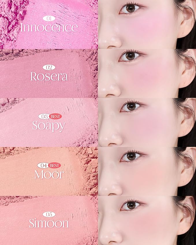 HOLIKA HOLIKA My Fave Infusing Blush 07 Sienna - Korean Face Makeup Cushiony Powder, Buildable Color with Multi-Blurring Effect - Pore Minimizing Mineral Formula, Includes Mini Brush
