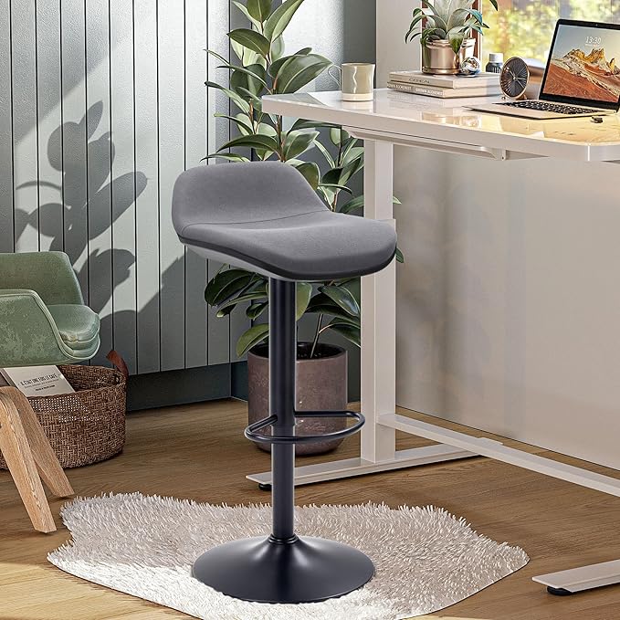 IWMH Standing Desk Stool, Height Adjustable Standing Desk Chair, Ergonomic Sit Stand Stool with Footrest, 360° Swivel Leaning Stools for Office Home (Grey)