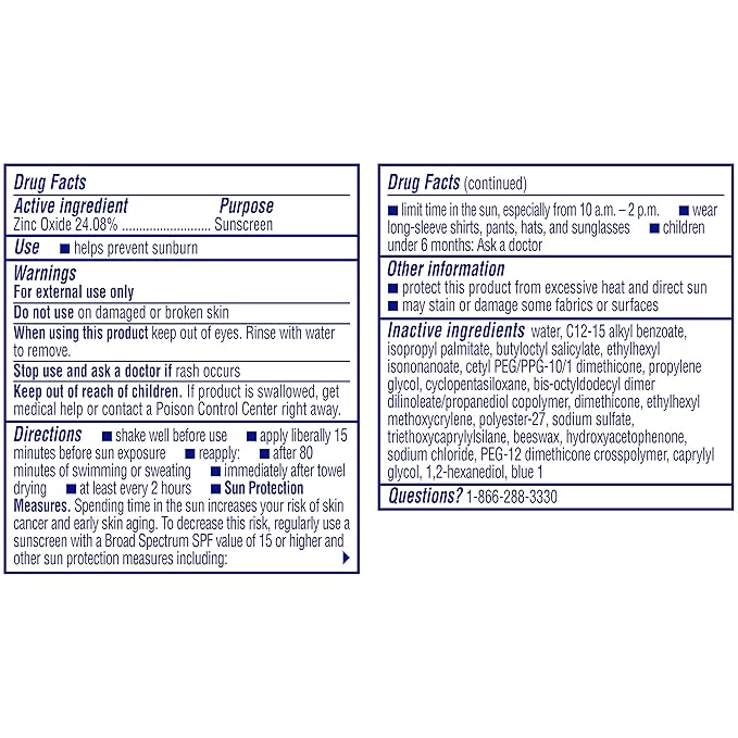 Coppertone Kids Roll On Sunscreen Lotion SPF 50,Tear Free Kids Sunscreen with Blue Color and Zinc Oxide Sun Protection,2.5 Fl Oz Tube,(Pack of 2)