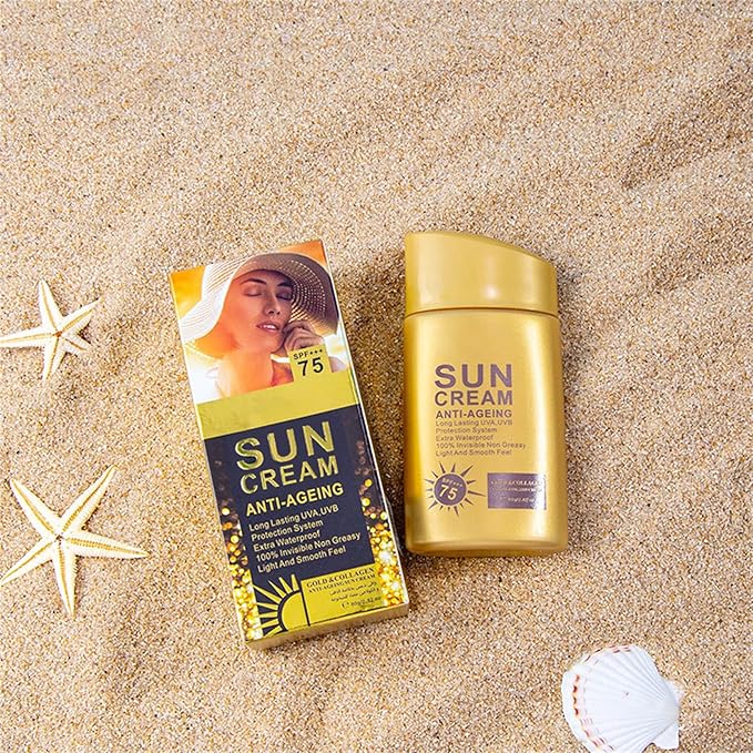 Anti Aging Sunscreen SPF 100 for Face and Body, Sun Screen Protector Walerproof, Non Greasy, Light and Smooth Feel Sunscreen Lotion Moisture Sun Cream, Beach Essentials for Women (SPF 100)