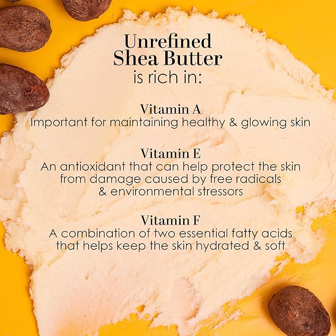 Raw Shea Butter – 100% Pure African Unrefined Shea Butter with Natural Smoky Scent | Moisturizer for Dry Skin & Hair, DIY Body Butter, Soap, Lip Balm – 8 oz Bar