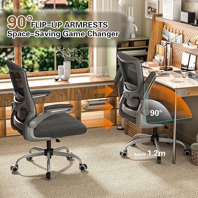 Ergonomic Office Chair - High Back Desk Chair with Adjustable Lumbar Support, Breathable Mesh Back, 330LBS Capacity, Easy Assembly, for Home Office Executive Computer Task