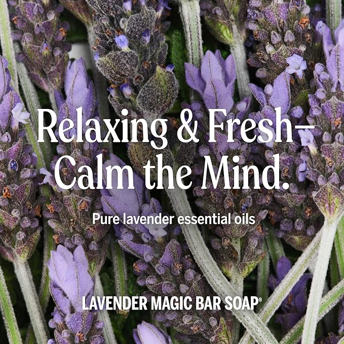 Dr. Bronner's Pure-Castile Magic Bar Soap (Lavender, 5 Ounce, 12-Pack) - Made with Regenerative Organic Certified Oils, For Face, Body & Hair, Gentle & Moisturizing, Biodegradable, Vegan, Cruelty-free