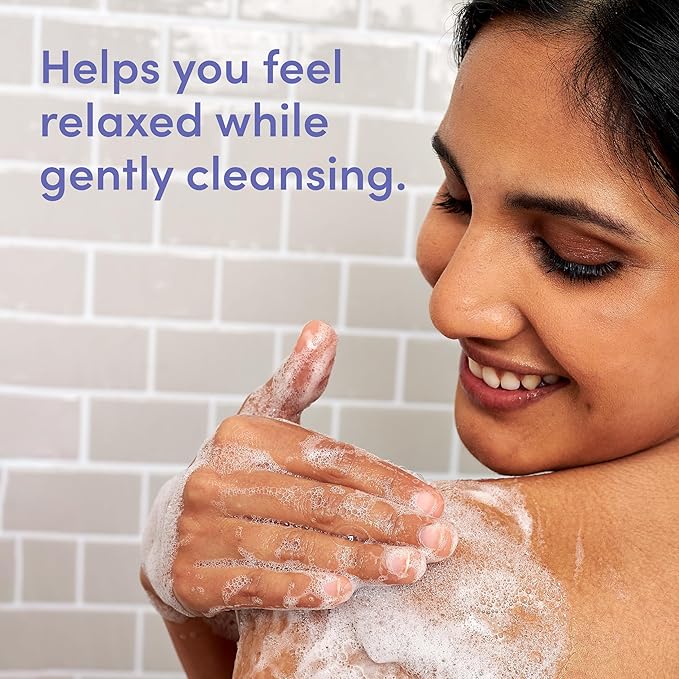 Aveeno Stress Relief Body Wash with Nourishing Oat & Lavender Scent for Sensitive Skin, Gently Cleanses & Helps You Feel Calm & Relaxed in the Shower, Soap-Free, 18 fl. oz