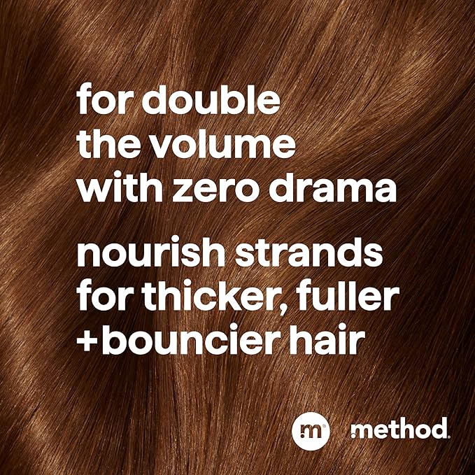 Method Pure Peace Volumizing Shampoo - For Thicker, Fuller and Visibly Hydrated Hair - Sulfate Free and Safe for Color-Treated Hair - 14 oz