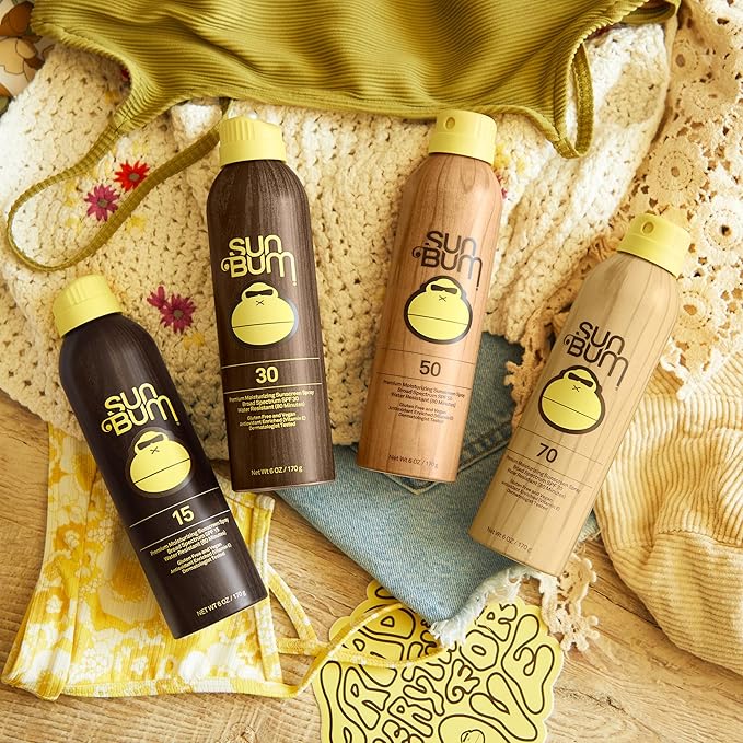 Sun Bum Original Moisturizing Sunscreen Spray SPF 50 with Sonny Sticker, Vegan and Hawaii 104 Act Compliant, Octinoxate & Oxybenzone Free, Broad Spectrum UVA/UVB Sunscreen, 3 Pack, 6 oz