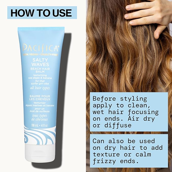 Pacifica Salty Waves Beach Hair Balm by Pacifica for Unisex - 4 oz Balm