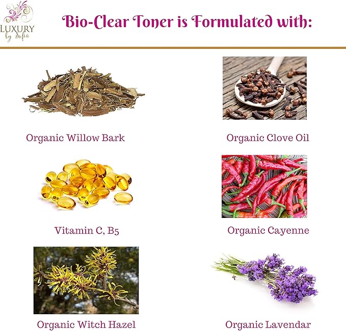 Organic Face Toner for Acne Prone Skin | Relieves Acne & Blemishes | Revitalize Skin, Boost Hydration, Fight Aging Signs, Unclog Pores, Control Oil Production, Balance pH Levels