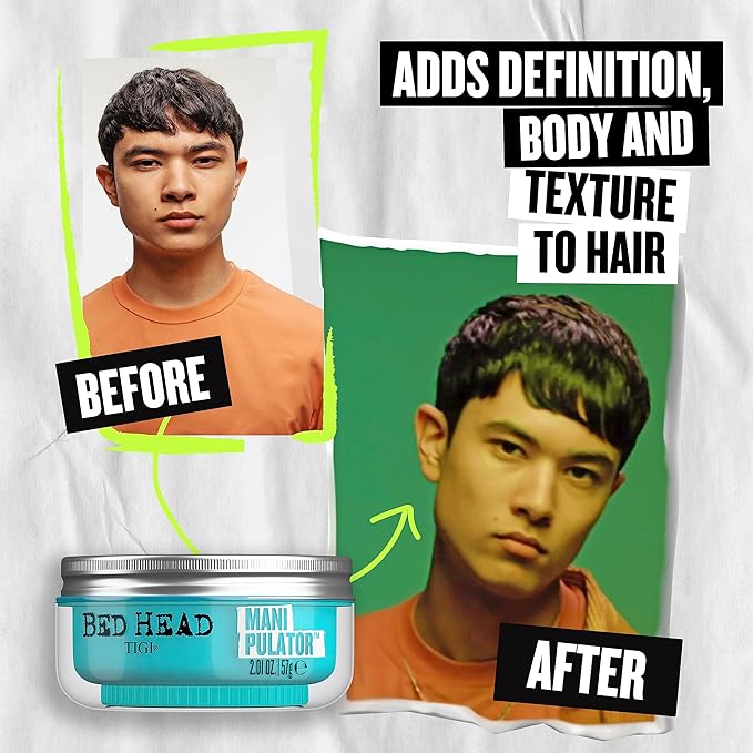 Bed Head TIGI Manipulator Texturizing Putty, Firm Hold Styling Putty for Short to Medium Hair, 2.01 oz (Pack of 2)