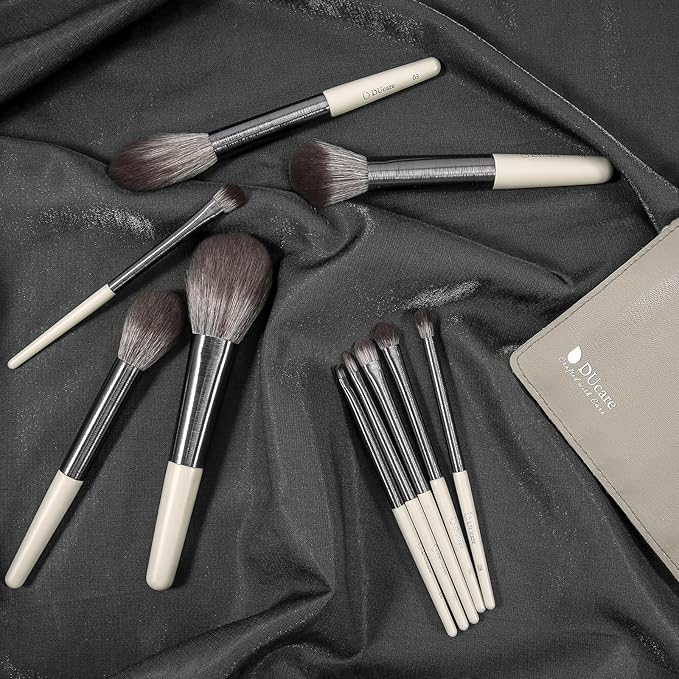 DUcare Makeup Brushes Set Professional 10pcs Synthetic, Foundation Blush Face Contour Powder Brush Eyeshadow Eyeliner Eyebrow Lip Liquid Cream Blending Essential