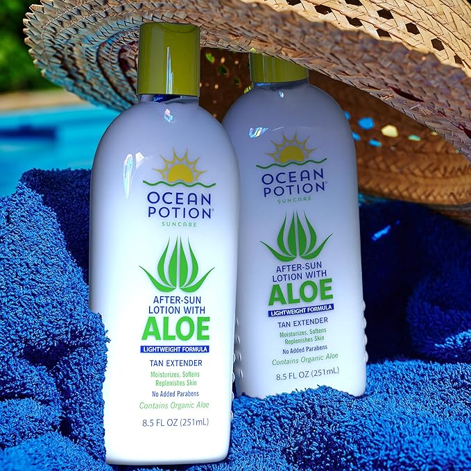Ocean Potion After Sun Lotion with Aloe Vera, Hydrating Moisturizing Body Lotion for Dry Skin, Lightweight Aloe Vera Lotion with Vitamin E, Paraben-Free After Sun Care, 8.5 oz