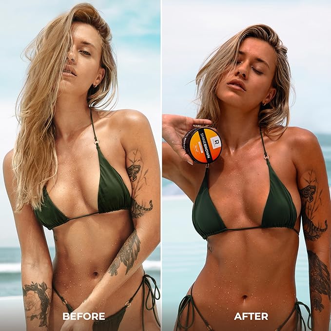 BYROKKO Shine Brown Tanning Accelerator Lotion - Indoor & Outdoor Fast Dark Tan Cream with Bronzer - Natural Botanical Oils for Face & Body - Water Resistant Formula - 7.1 Fl Oz Original