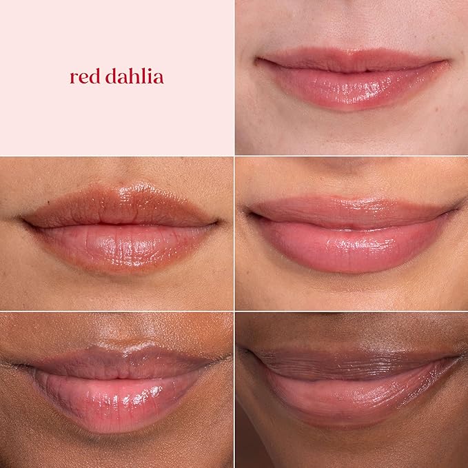 Burt's Bees Lip Tint Balm, Long Lasting 2 in 1 Duo Tinted Balm Formula, Color Infused with Hydrating Shea Butter for a Natural Looking Buildable Finish, Red Dahlia + Rose (2-Pack)