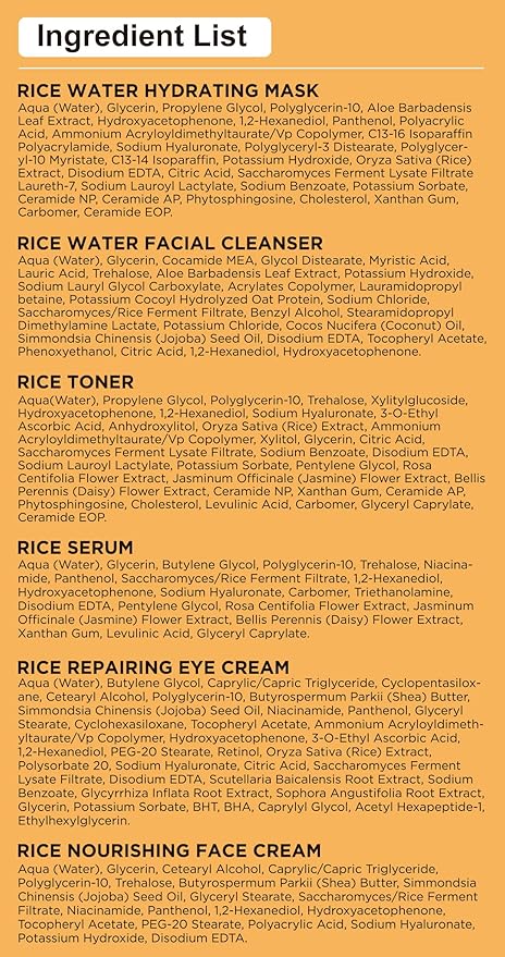 Skin Care Set,6Pcs Women Teen Glass Skincare w/Korean Rice Extract,Hydrate Glow Repair Anti-Aging Facial Routine Kit Self Care Gifts for Women Mom Wife Teenage Girl Her Valentines Day Christmas Gifts