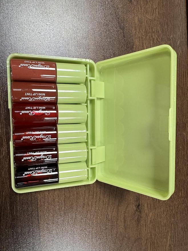Eakroo 6 Colors Lip Tint Stain Set, Korean Lip Tint Mini Liquid Lipstick for Women, Lip gloss for Girls, Cute Stuff, Blush for Cheeks, Long Lasting, Non-Stick Cup, High Pigment