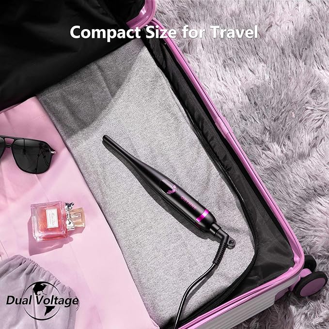 Small Flat Irons for Short Hair, 5s Ultra Fast Heat Up Pencil Flat Iron, Negative Ions Mini Flat Iron for Edges, 3/10'' Travel Mini Hair Straightener with Digital Temp Control, Easy to Use