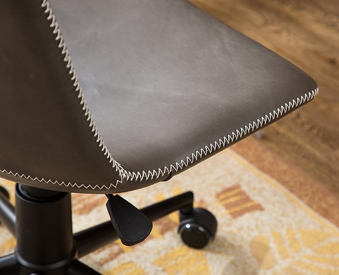 Roundhill Furniture Cesena Faux Leather 360 Swivel Air Lift Office Chair, Gray