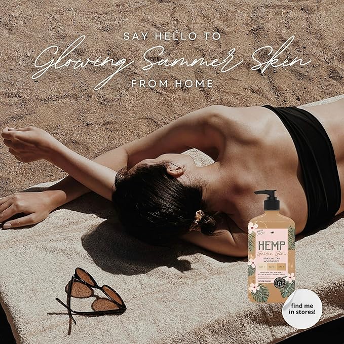 New Skin Care Tan Hemp Golden Glow Bronzing Moisturizer with Skin Firming for Dry Skin, New Look 18 fl oz (1Pack)