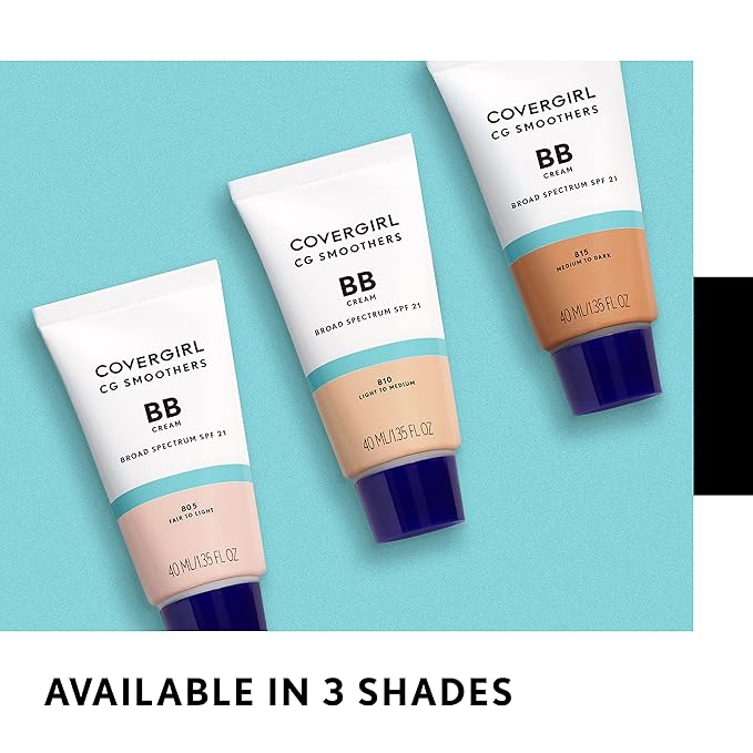 COVERGIRL Smoothers Lightweight BB Cream,Fair to Light 805,1.35 oz (Packaging May Vary) Lightweight Hydrating 10-In-1 Skin Enhancer with SPF 21 UV Protection,(Pack of 2)