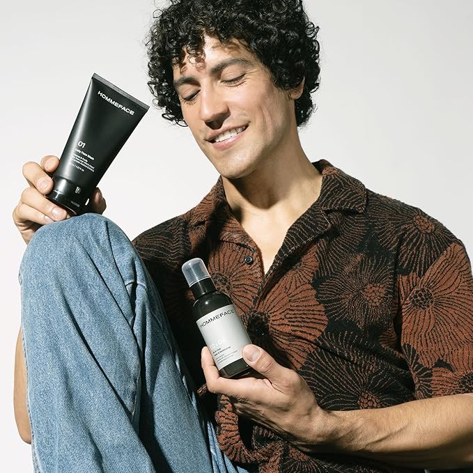 HOMMEFACE Men’s Easy Duo 2-Step Daily Routine Set - Includes a Face Wash, 4.22 fl oz and All-in-One Toner & Moisturizer, 5.07 fl oz - Korean Skincare Technology for Oily & Acne-Prone Skin
