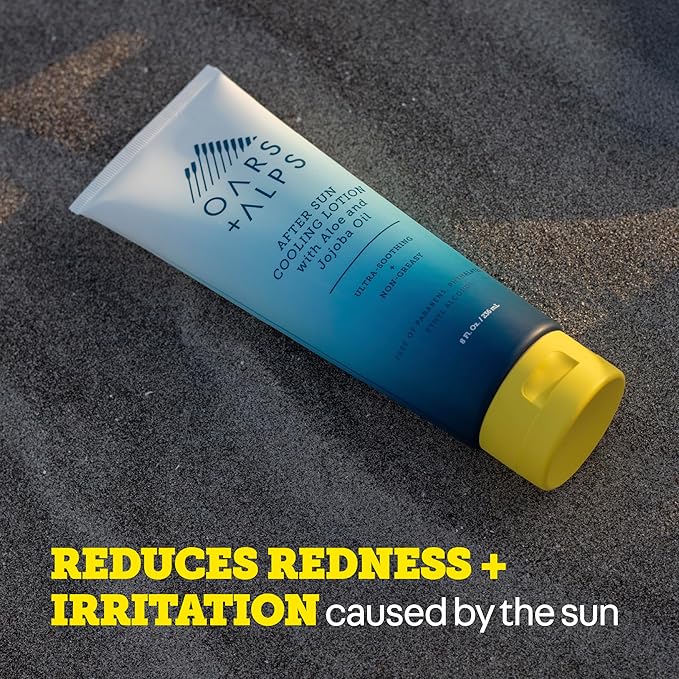 Oars + Alps After Sun Cooling Lotion, Includes Aloe Vera and Cucumber Extract for Sunburn Relief, Fresh Cut Aloe Scent, 8 Fl Oz