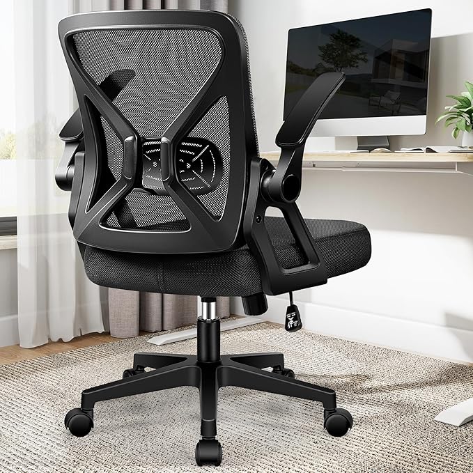 FelixKing Office Chair - Ergonomic Desk Chair Breathable Mesh Task with Wheels and Lumbar Support Home Desk Office Chairs with Flip up Armrest Rolling Swivel for Home Computer Black Pack of 10