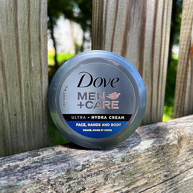Dove Men+Care Ultra Hydra Cream, Face, Hands and Body care, All Skin Types, 4-Pack of 2.53 Oz Each