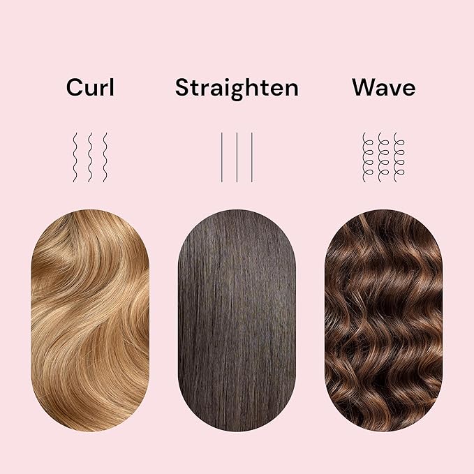 L'ANGE HAIR Le Duo Grande 360° Airflow 2 in 1 Straightener and Curler | 1 Inch Curling Wand & Titanium Flat Iron with 5.3" Plates | Hair Straightener & Curler for Long Hair (Black)