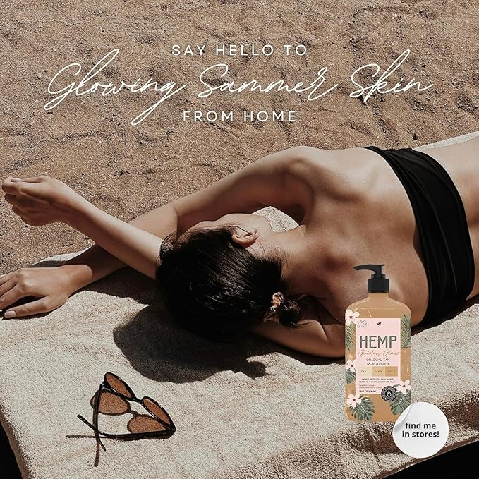 New Skin Care Tan Hemp Golden Glow Bronzing Moisturizer with Skin Firming for Dry Skin, New Look 18 fl oz, 1 Count