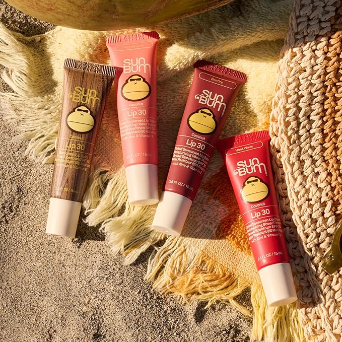 Sun Bum SPF 30 Sunscreen Heat Wave Tinted Lip Balm - Coconut Flavor Broad Spectrum Moisturizing with Aloe & Vitamin E - Hawaii 104 Act Compliant (Made Without Octinoxate & Oxybenzone) - 0.5 oz