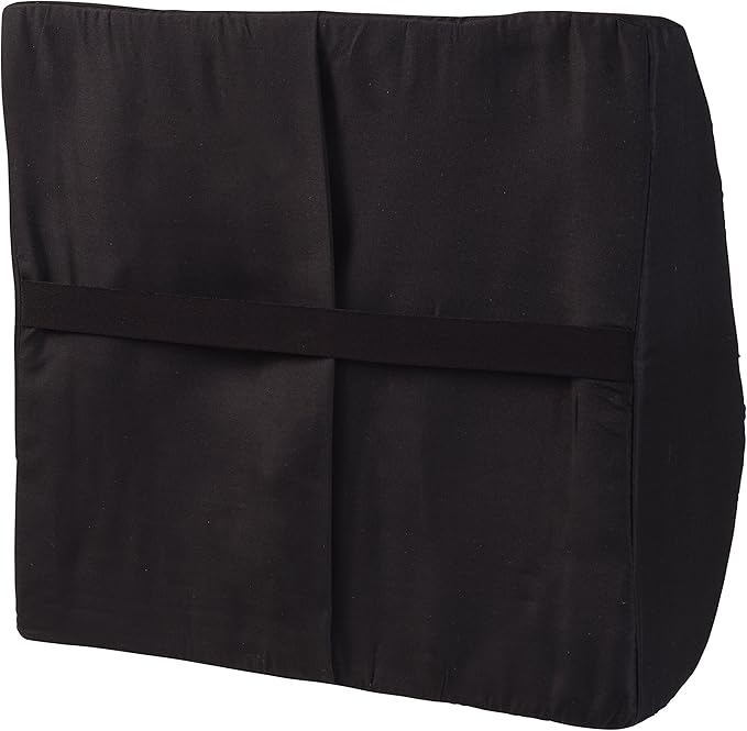 DMI Lumbar Pillow for Chair to Assist with Support with Removable Washable Cover to Ease Lower Back Pain and Discomfort while Improving Posture, 14 x 13 x 5, Contoured Foam, Premium, Black