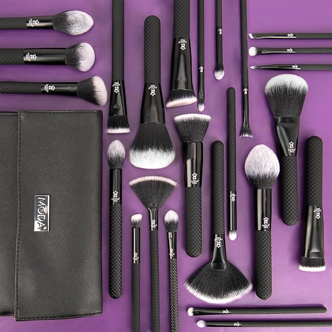 Moda Pro Full Face 25pc Makeup Brush Set with Travel Pouch
