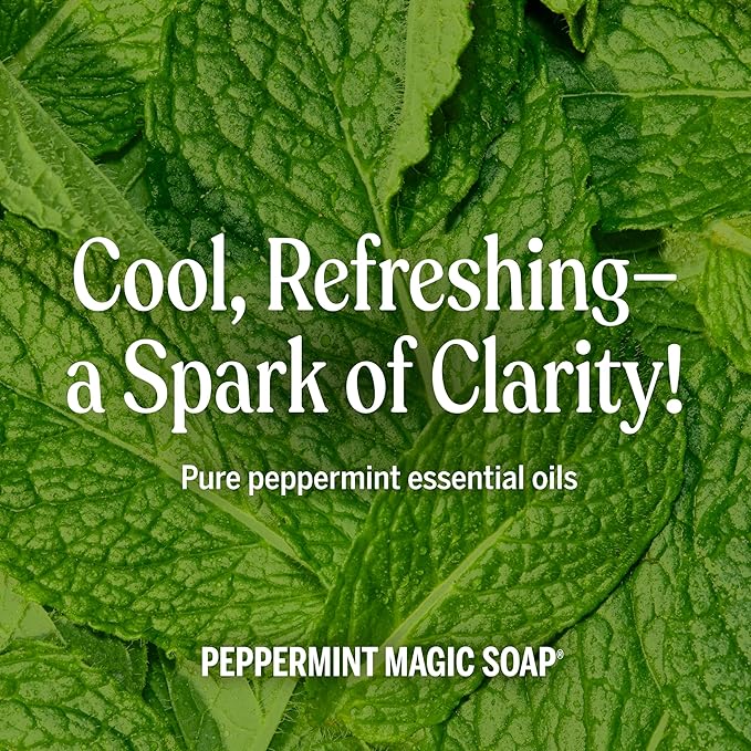 Dr. Bronner's- Pure-Castile Magic Liquid Soap (Peppermint 64,oz)- Made with Regenerative Organic Certified Oils- For Hand, Body, Face, Laundry, Pets & Dishes- Concentrated, Vegan, Non-GMO
