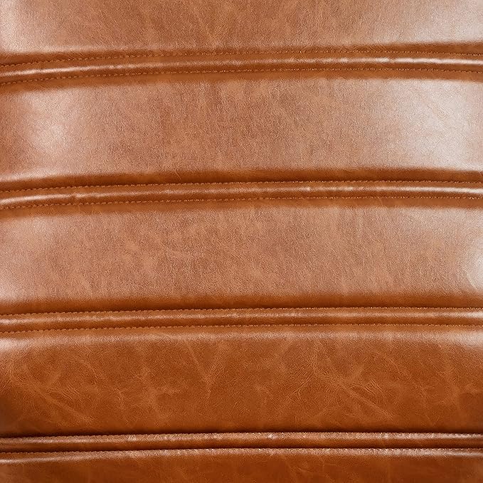 Flash Furniture Whitney High-Back Swivel LeatherSoft Desk Chair with Padded Seat and Armrests, Adjustable Height Padded LeatherSoft Office Chair, Brown/Black Gold