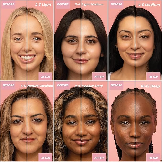 MCoBeauty Miracle Hyaluronic Tinted Serum 8-10 Warm Deep - Hydrating Skin Tint Foundation with Hyaluronic Acid Ginseng - Buildable Sheer to Medium Coverage Dewy Finish - Vegan Cruelty Free Makeup