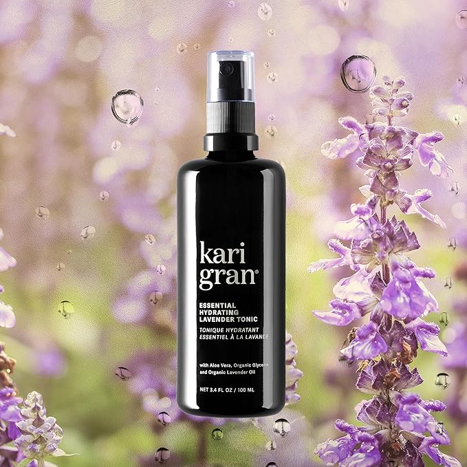 Kari Gran Essential Hydrating Tonic – 3-in-1 Facial Mist to Hydrate, Tone & Soothe – Alcohol-Free Hydrosol Spray for Radiant, Dewy Skin (Lavender, 3.4 Fl. Oz)