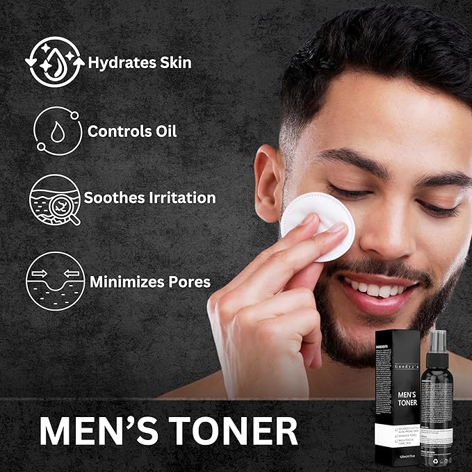 GOODY 2'S Men's Balancing Face Toner – Natural & Organic Alcohol-Free Facial Toner for Hydrating & Refreshing Skin
