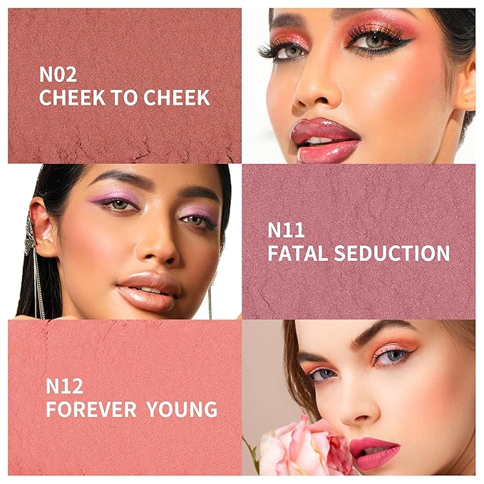 OULAC Blush Makeup Powder Mauve| Natural Matte Blush Cool Tone Skin Light Meidum | Buildable & Light Weight Smooth| Cruelty-Free Vegan |4.8g 11 Fatal Seduction