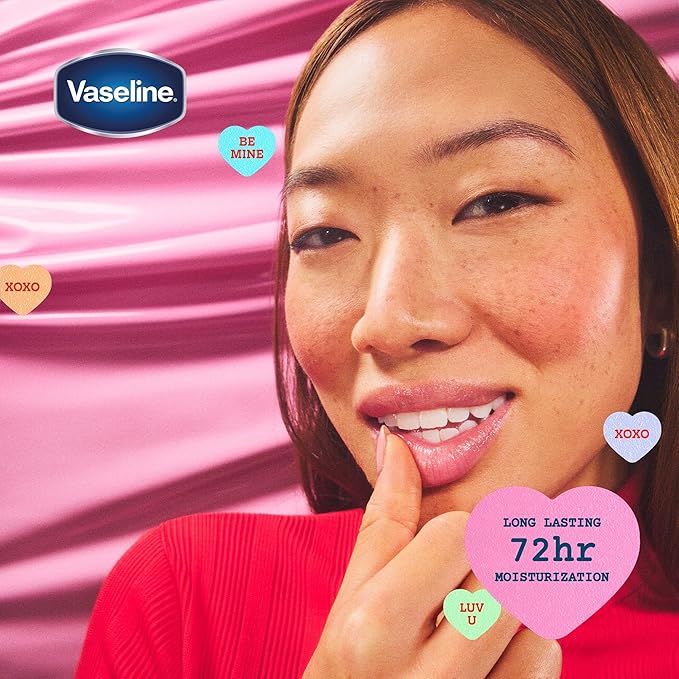 Vaseline Lip Therapy Mini Tinted Lip Balm Set, Valentine’s Day Limited Edition Rosé + Wild Berry with Vitamin E for Soft, Kissable Lips, 0.25 Oz Ea