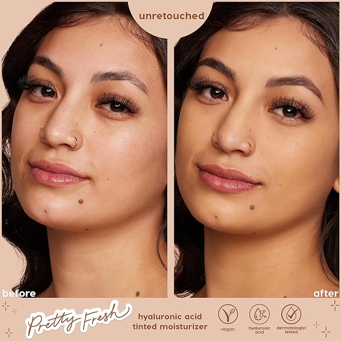 ColourPop Pretty Fresh Tinted Moisturizer - Hydrating Skin Tint with Lightweight Coverage - Formulated with Hyaluronic Acid & Coconut Water for Healthy-Looking Skin - Medium 12W (1.45 oz)