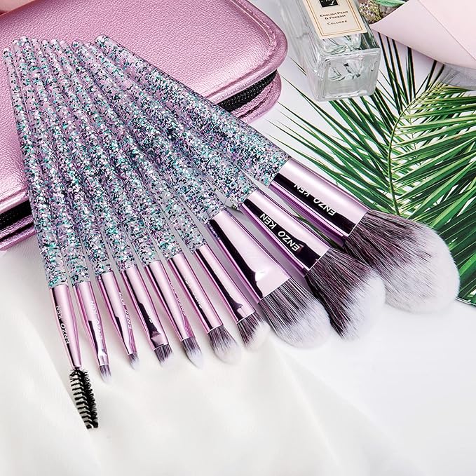 Glitter Makeup Brushes Set with Case, Vegan Makeup Brush Set Professional, Colorful Cosmetic Brushes Makeup Set, Make up Brush Vegan, Make up Brushes Set Professional, Makeup Brush Set Vegan
