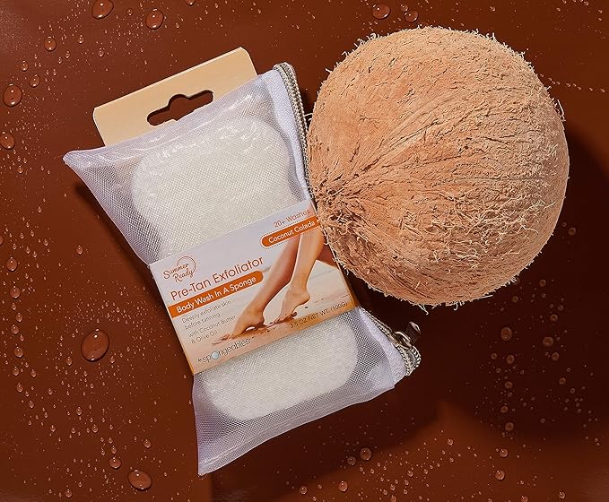 Spongeables Skinutrients Anti-Cellulite Body Wash in a Sponge, Spa Cellulite Massager, Reduce The Appearance of Cellulite, Moisturizer and Exfoliator, Colada Coconut, 1 Count